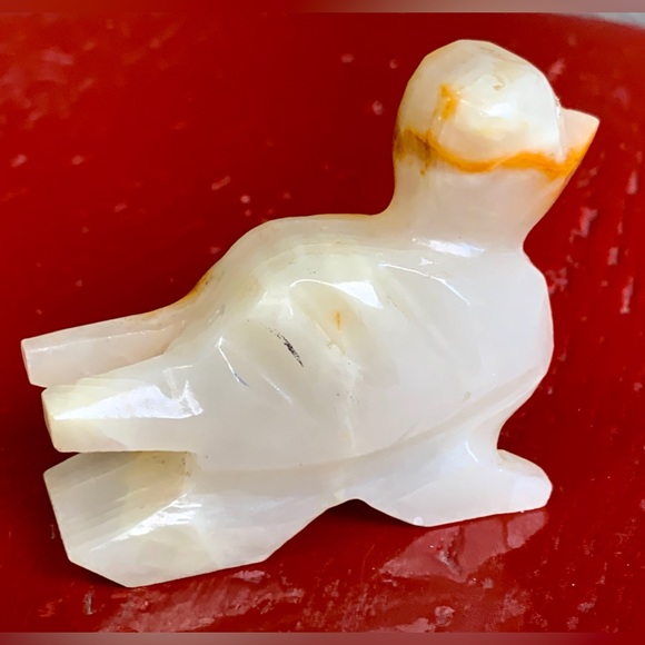 Vintage Hand Carved Artisan Onyx Marble Stone Duck Bird Figurine Statuette - Picture 8 of 16